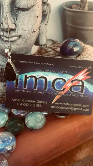 Colgante de Moldavita y Plata 925 y cadena