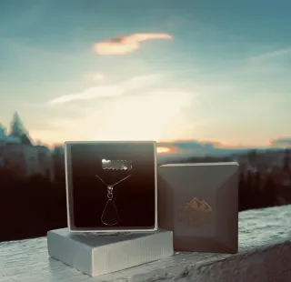 Colgante de Moldavita y Plata 925 y cadena