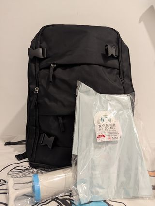 Mochila de viaje con bolsa de vacío