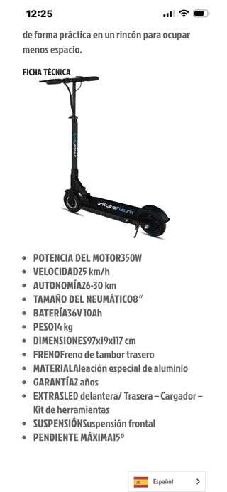 Patinete eléctrico negro