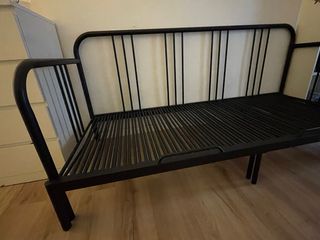 Diván, negro, cama individual o doble