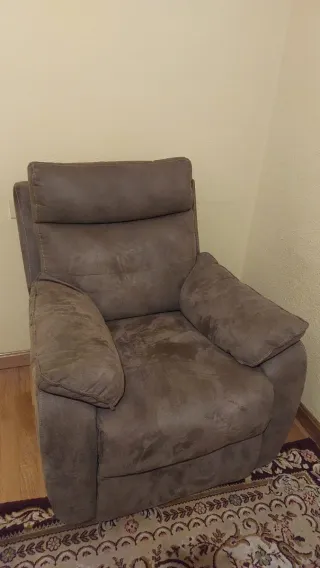 Sillón relax individual marrón-grisáceo