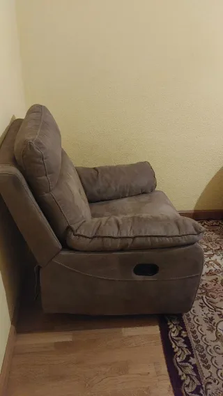 Sillón relax individual marrón-grisáceo