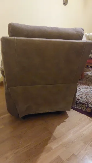 Sillón relax individual marrón-grisáceo