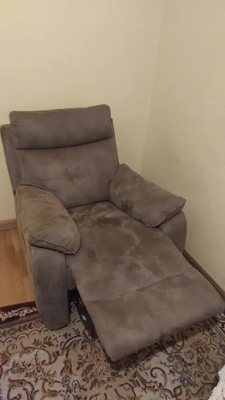 Sillón relax individual marrón-grisáceo