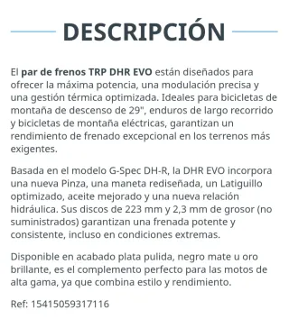 Set Frenos Trp DH-R EVO Dorados