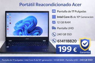 Portátil Acer Core i5 10ª Gen 12GB RAM SSD