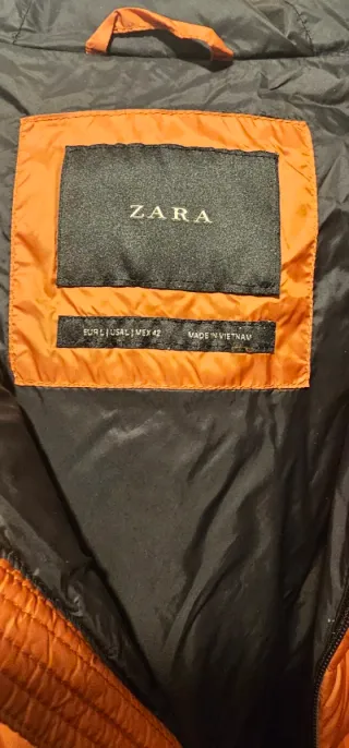 Chaqueta Zara Naranja Metálica Ligera Hombre