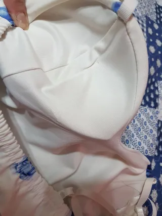 Tuta corta a fiori blu, tg. S / M. Nuova.