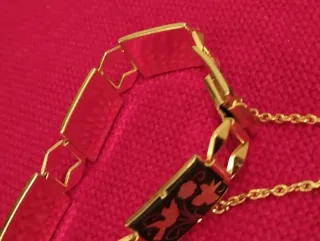 Bracciale vintage oro nero uccelli