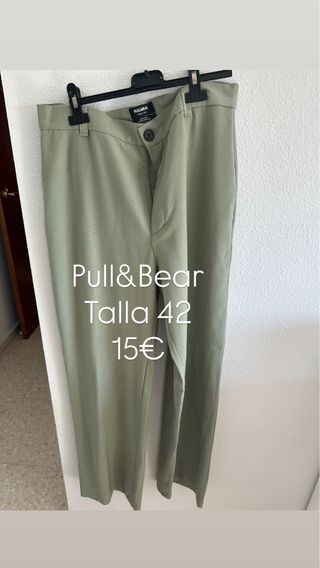 Pantalón Pull&Bear Talla 42 Verde 15€