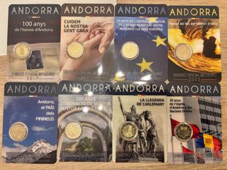 Lote 8 monedas conmemorativas 2€ Andorra