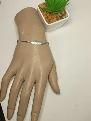 Pulsera plata de ley y pluma