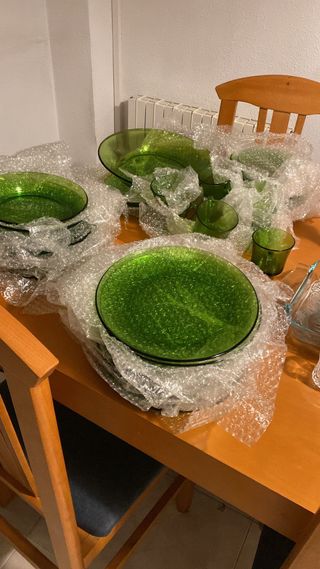 Vajilla Vintage Cristal Verde