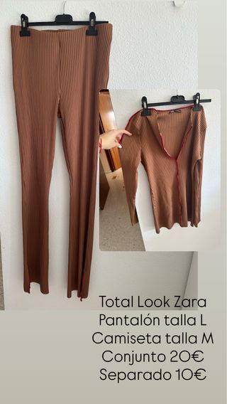 Conjunto Zara Pantalón Talla L y Camiseta Talla M