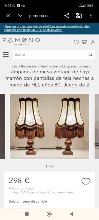 Juego de 2 lámparas de mesa