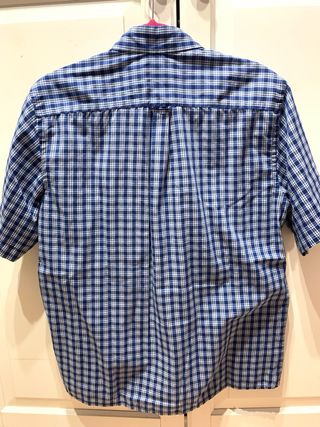 Camisa de cuadros azul y gris