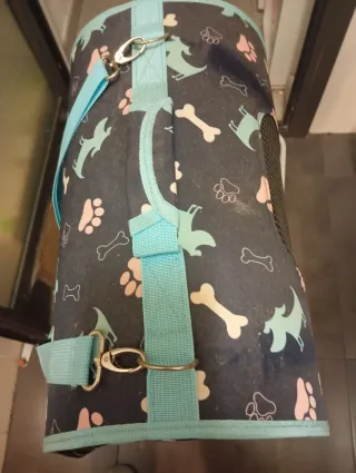 Transportín Perro/Gato Negro y Azul