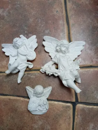 Lote Angeles de yeso escayola pack de 3