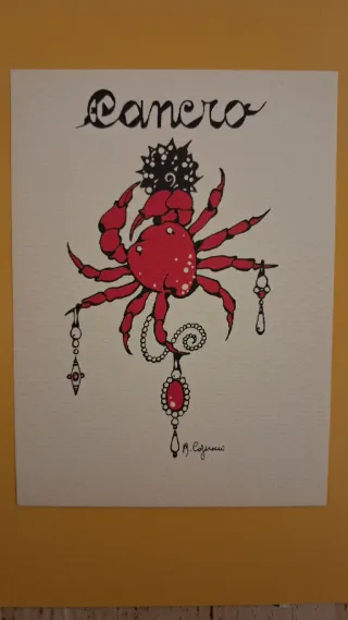 Cartolina artistica zodiacale oroscopo Cancro