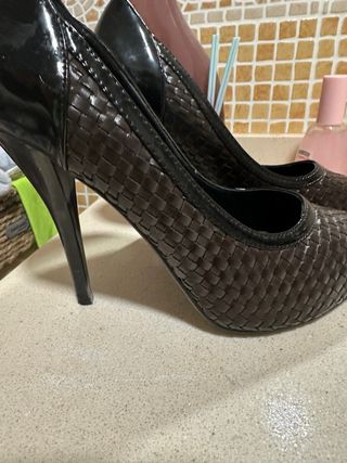 Zapatos marrones tacon 37