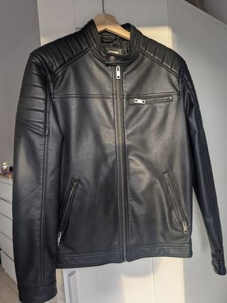Chaqueta Jack Jones negra talla S estilo biker
