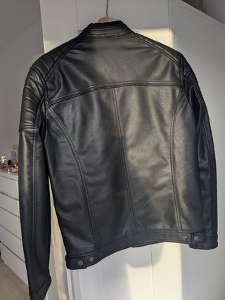 Chaqueta Jack Jones negra talla S estilo biker