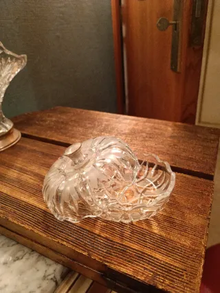 Joyero cristal con pomo de Plata