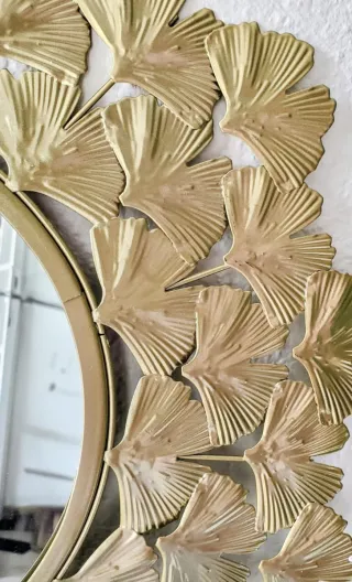 Espejo y 2 Marcos Decorativos Metal Dorado