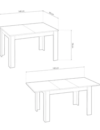 Mesa comedor extensible 130/180x70