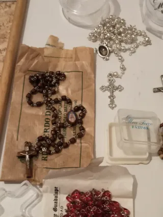 Gran lote de rosarios religiosos católicos cruz *'
