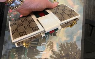 VINTAGE GUCCI WALLET - GG Canvas with Web Stripe