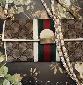 VINTAGE GUCCI WALLET - GG Canvas with Web Stripe
