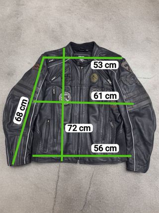 Cazadora Cuero Moto Biker Harley Davidson Talla XL