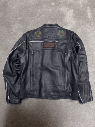 Cazadora Cuero Moto Biker Harley Davidson Talla XL