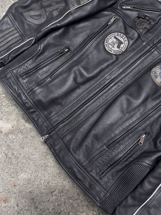 Cazadora Cuero Moto Biker Harley Davidson Talla XL