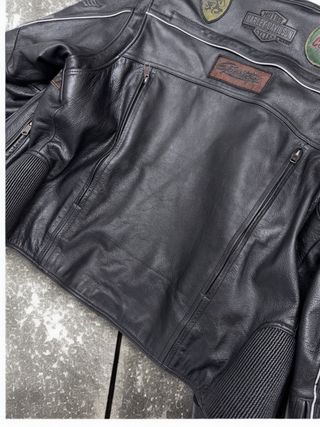 Cazadora Cuero Moto Biker Harley Davidson Talla XL