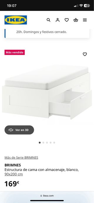 Estructura Cama Brimnes Ikea 90x2.00