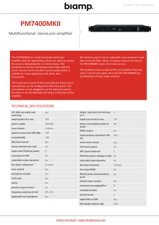 Preamplificador LD Systems PM 7400 II Preamp Mixer