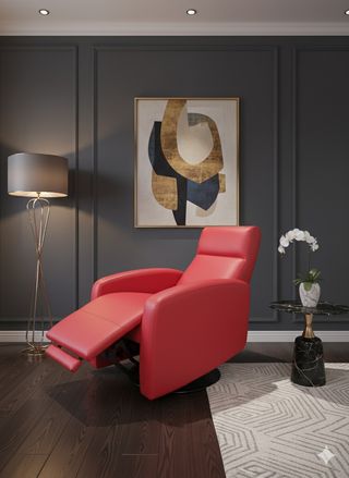 Sillón relax giratorio polipiel rojo