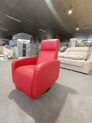 Sillón relax giratorio polipiel rojo