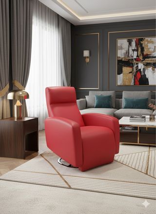 Sillón relax giratorio polipiel rojo