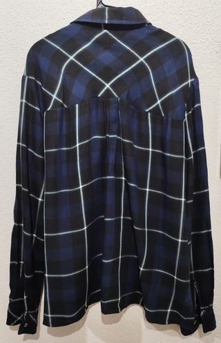 Camisa cuadros azul marino Stradivarius Talla L