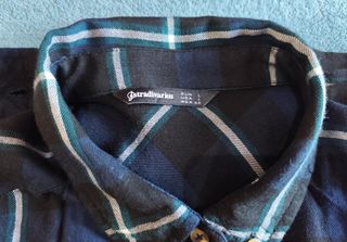 Camisa cuadros azul marino Stradivarius Talla L