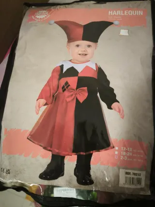 Disfraz Harlequina Infantil Talla 2-3 Años
