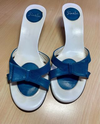 Sandalias mujer piel Sirela T39 azul turquesa