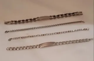 Lote de 4 pulseras de hombre de acero inoxidable