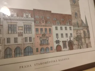 Lámina Praga Ayuntamiento Marco Madera