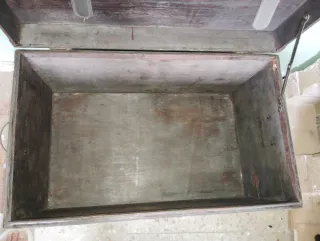 Baúl vintage restaurado madera maciza ideal decora