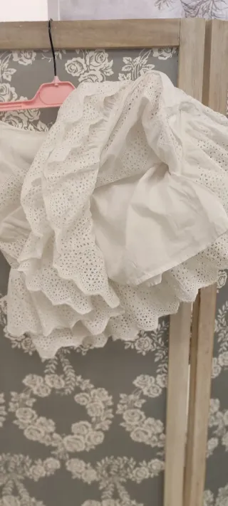 Falda blanca encaje H & M T 42